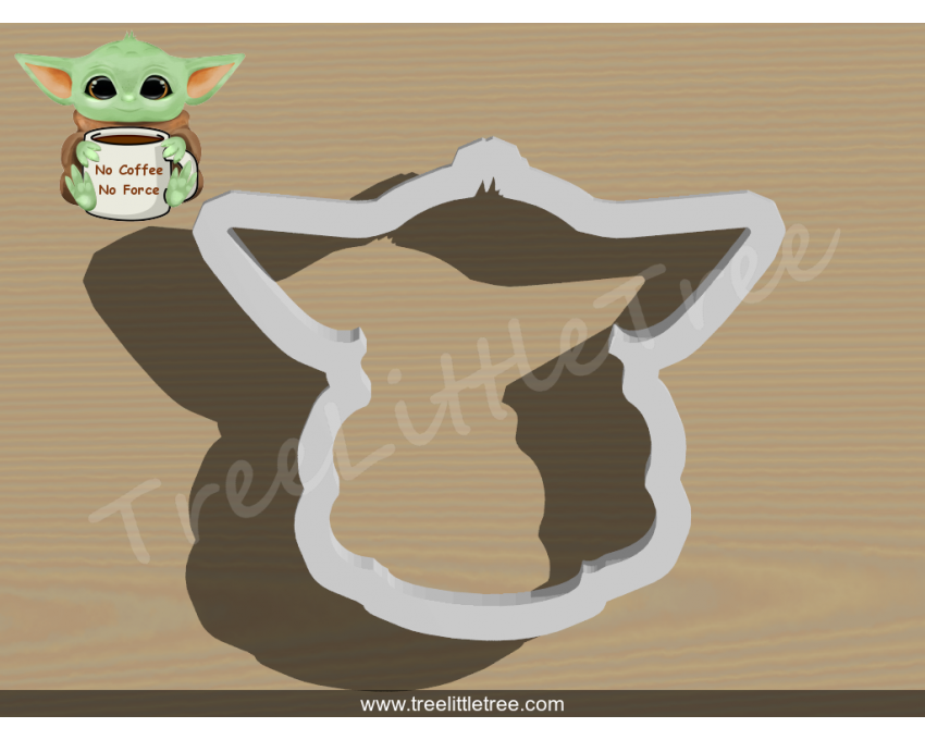 Yoda No Coffee No Force Cookie Cutter. Valentine's day Cookie Cutter. Star War Cookie Cutter