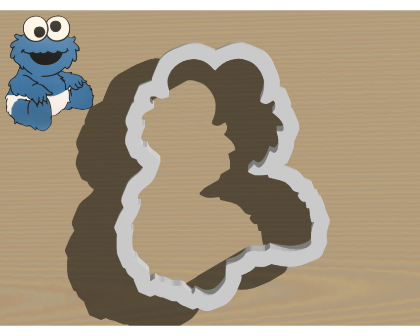 Baby Cookie Monster Cookie Cutter. Cartoon Cookie Cutter. Sesame Street Cookie Cutter