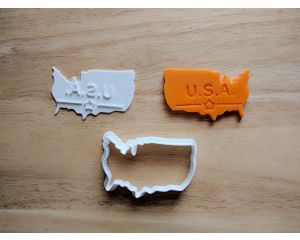 USA Map Cookie Cutter and Stamp Set
