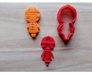 Chinese Boy Doll Cookie Cutter and Stamp Set